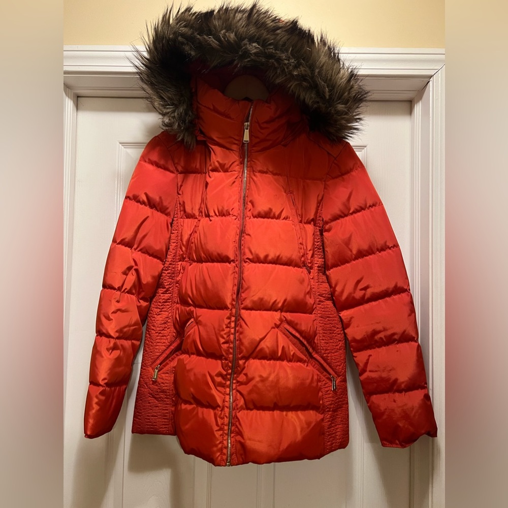 Michael Kors Women's Faux-Fur-Trim Hooded Puffer Coat